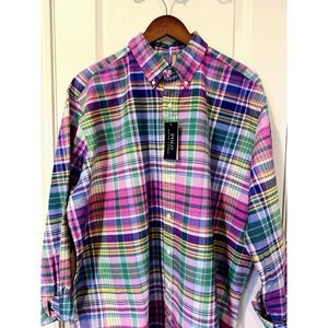 Polo Ralph Lauren Classic Fit Plaid Button Down Shirt XLT Tall NWT Cotton $125